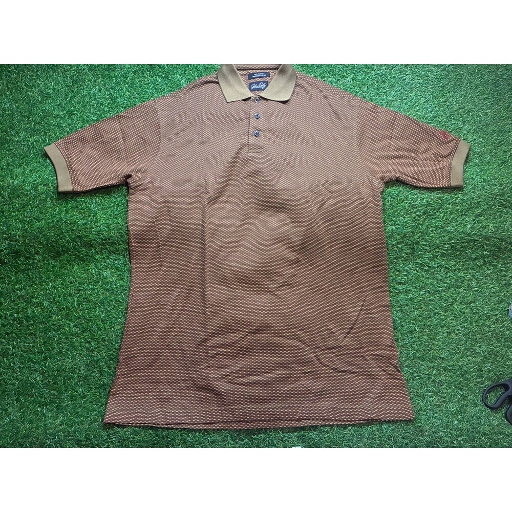John Daly men's Brown golf polo shirt M 60's Two Ply Mercerized Cotton